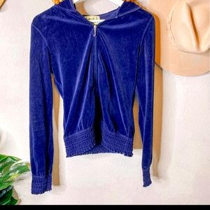 Y2k voucher navy blue juicy couture hoodir